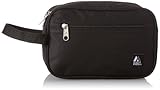 Everest Dual Compartment Toiletry Bag, Black, One Size