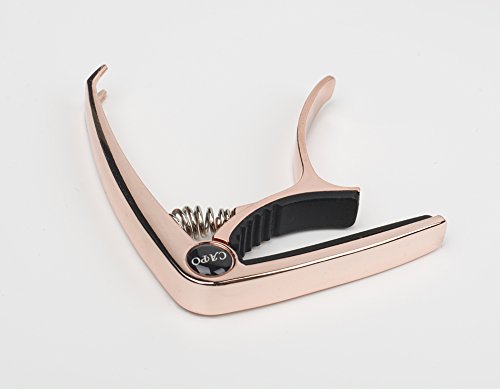 ZEALUX Multifunctional Guitar Capo for Guitars, Ukulele, Banjo, Mandolin, Bass. Ultra Lightweight Aluminum Metal for 4 & 6 & 12 String Instruments - Premium Accessories (Rose Gold)