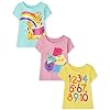 The Children's Place baby girls and Toddler Short Sleeve Graphic T- 3-pack T Shirt, Numbers/ Shapes/ Giraffe, 12-18 Months US