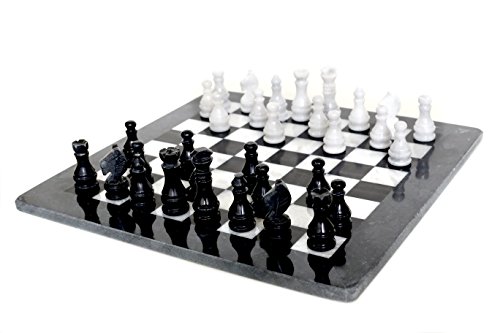 RADICALn Handmade Black and White Marble Full Chess Game Original Marble Chess Set