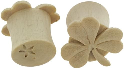 Pair of Crocodile Wood Shamrock Plugs: 7/16"