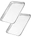 Bangder Baking Sheet Pan for Toaster Oven, Heavy Duty Stainless Steel Sheet Pan Easily Wipes Clean! Mirror Finish, Dishwasher Safe, 10 X 8 inch, Set of 2