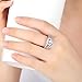 Haluoo Sterling Silver Heart Halo Promise Ring 2-in-1 Fashion Lady Cubic Zirconia Bridal Wedding Rings Set Halo Eternity Band Accessories Engagement Ring for Women Bride (6, Silver)thumb 2