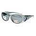 Womens Polarized Fit Over Glasses Sunglasses Oval Rhinestone Frame Gray
