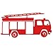 ufengke Fire Engine Truck Wall Stickers for Kids Removable Peel and Stick Vinyl Wall Art Decals for Bedroom Living Room