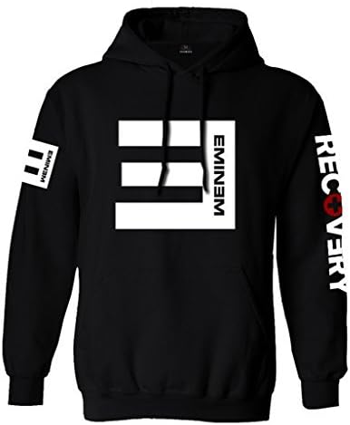Genzn Unisex Eminem Cospaly Hoodie DJ Sweatshirt Zipper Pullover Black L