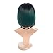 LOSMOEER Ombre Green Bob Wig Short Straight Synthetic Green Wigs Middle Part Natural Hair Wigs for Women None Lace Wig Cap (Ombre Green)