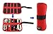 Admirable Idea Roll Up Electronics Cable Organizer Bag, Folding Travel Gadget Carry Case Storage Bag Pouch for Charger USB Cords, Makeup Cosmetic Bag,red