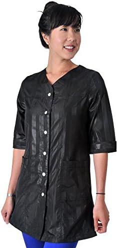 JMT Beauty 3/4 Sleeve Modern Black Strap Salon Smock (XXXL (16-18))