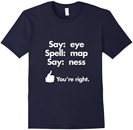 Men's Say Eye Spell MAP Say Ness Gag Tshirt Funny Penis Joke Prank 2XL Navy