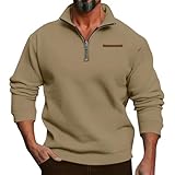 Mens Quarter Zip Pullover Vintage Fashion Long