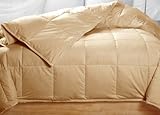 Golden Beige Colored Feather Down Comforter - Queen Size