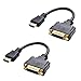Cable Matters 2-Pack Bi-Directional HDMI to DVI Male to Female, DVI to HDMI Female to Male Cable Adapter - 5 Inches primary