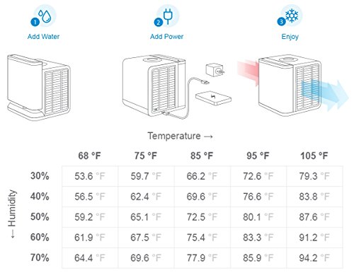 Evapolar evaLIGHT Personal Evaporative Air Cooler and Humidifier / Cleaner, Portable Air Conditioner, Black