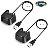 Compatible for Fitbit Versa Charger/Lite Edition/Special Edition Smartwatch,Hagibis Replacement USB Charging Cable Dock for Fitbit Versa Smartwatch[Not for Versa 2] (2 Pack)