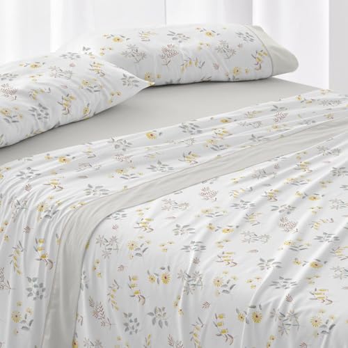 Burrito Blanco | Cotton Bedding Set | Bed 135 cm (+Sizes Available) | Design 634 | Beige (135 x 190/200 cm.)