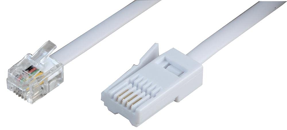 Pro Signal PSG04199 RJ11 to BT Plug (431A) Extension Lead, White, 10m