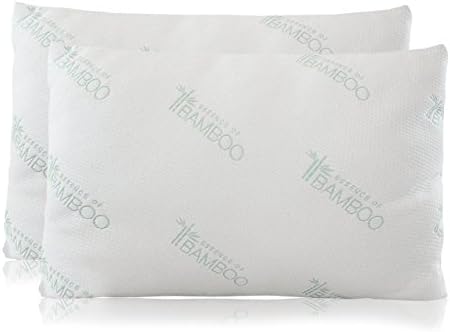 Bamboo Pillow | Premium Hypoallergenic Down Alternative QUEEN Fiber Pillows With Stay Cool Bamboo Derived Rayon and Poly Luxury Soft Cover | Filled in USA By Home With Comfort (2)
