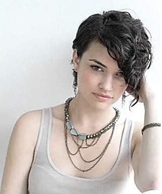 Women's Synthetic Wig Short Afro Black Highlighted/Balayage Hair Pixie Cut Asymmetrical Haircut Natural Wigs Celebrity Wig Costume Wig