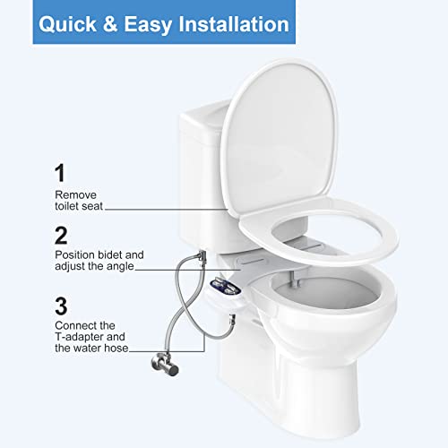 Veken Bidet Attachment for Toilet, NonElectric SelfCleaning Dual