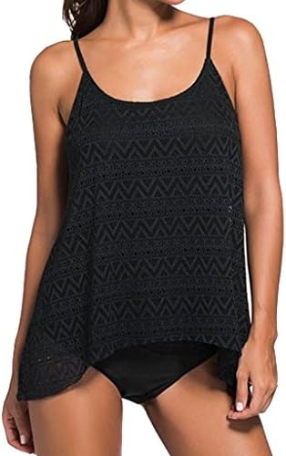 Dreamsoar Womens Stripes Cover-Ups Tankini Top Sling Two-Piece Swimwear XXXL