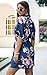 Angashion Women's Dresses- Casual Floral Deep V Neck Short Sleeve Tie Waist Mini Skater T Shirt Dress 032 Blue Grey L