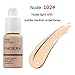 2 Pack PHOERA Foundation,Matte Oil Control Concealer Cream,PHOERA Long Lasting Waterproof Matte Liquid Foundation for Women Girls (102 Nude)