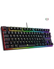 DREVO Tyrfing V2 Tastiera Meccanica Gaming 88 Tasti Layout Italiano RGB Backlit Completamente Personalizzato Macro Programmabili Supporto Software Switch Marrone, Nera