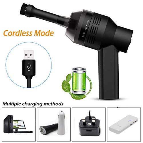 Toetsenbordreiniger Powcan Mini Krachtig toetsenbord Stofzuiger USB Draadloze computer Stofzuiger met 2 zuigmondstukken… - Afbeelding 4