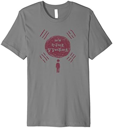 Men's Please talk to me in Korean t-shirt with Hangul Characters XL Slate