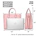 Extra Large Satchel Handbags Leather Tote Designer Purse w/Removable Shoulder Strap Pink