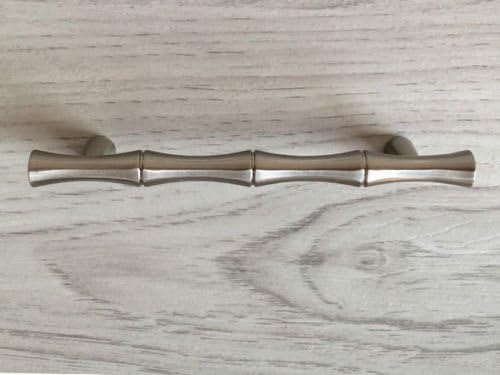 Cabinet Pulls Handles Bamboo Nickel Drawer Pull Handles Dresser Pulls Cabinet Door Handle (Medium- 3.75"(96mm))