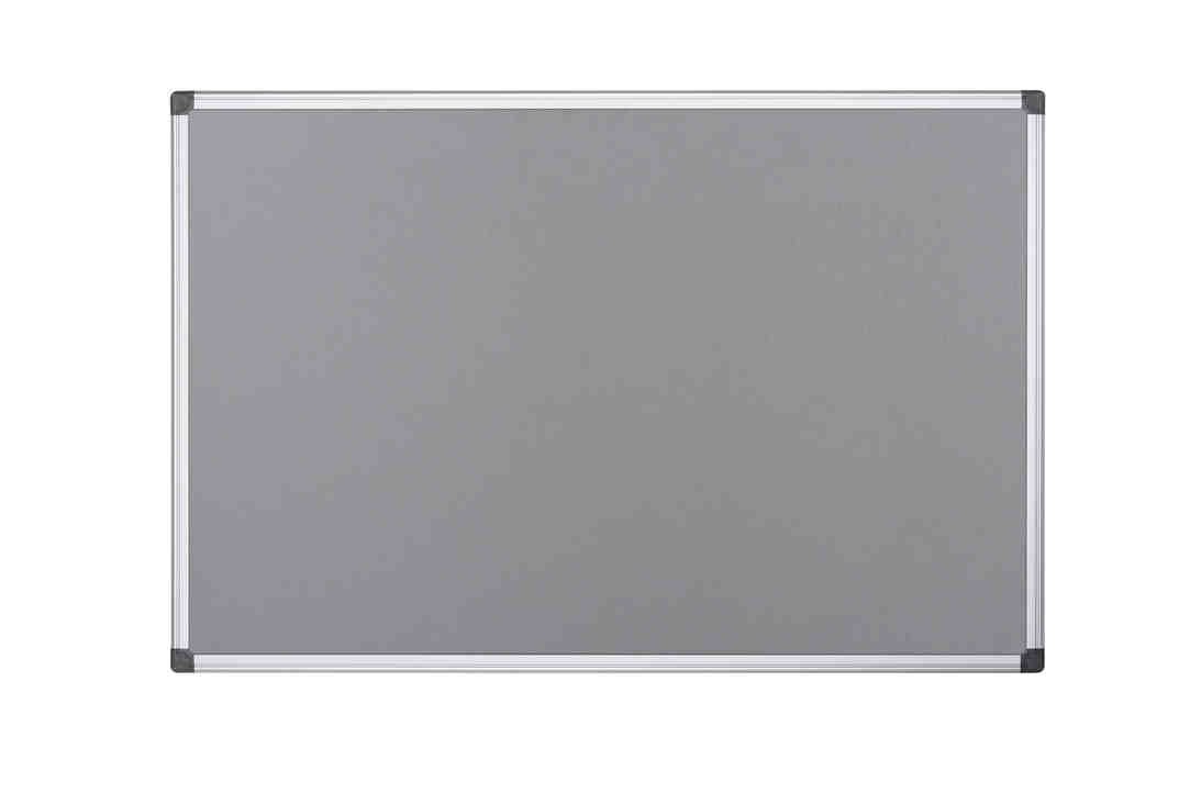 Bi-Office Notice Board Maya, Grey Felt, Aluminium Frame, 180 x 120 cm