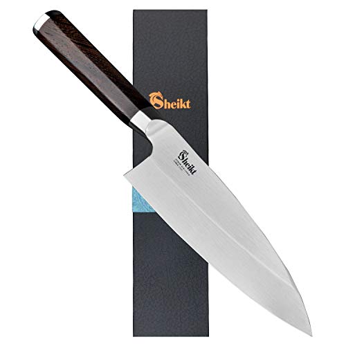 Sheikt Cutlery 7 Inches Deba Knife Japanese Sushi Chef Knives German