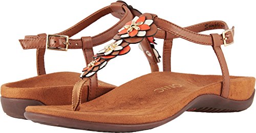 Vionic Womens Paulie T-Strap Sandal, Tan, Size 9