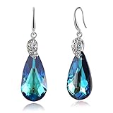 SUE'S SECRET Love Tears Drop Earrings with Swarovski Crystal, Blue & Purple