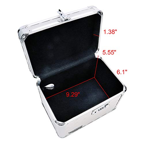 Vaultz Combination Lock Box, 7.75 x 7.25 x 10 Inches, Silver Treadplate