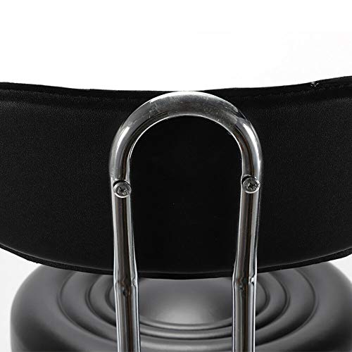 RANZHIX Black Rolling Stool 360-Degree Rolling Swivel Adjustable Work Stool Chair Round Swivel Garage Mechanics Shop Drafting Stools with Wheels for Home Office Spa Shop Desk - Thumbnail 6