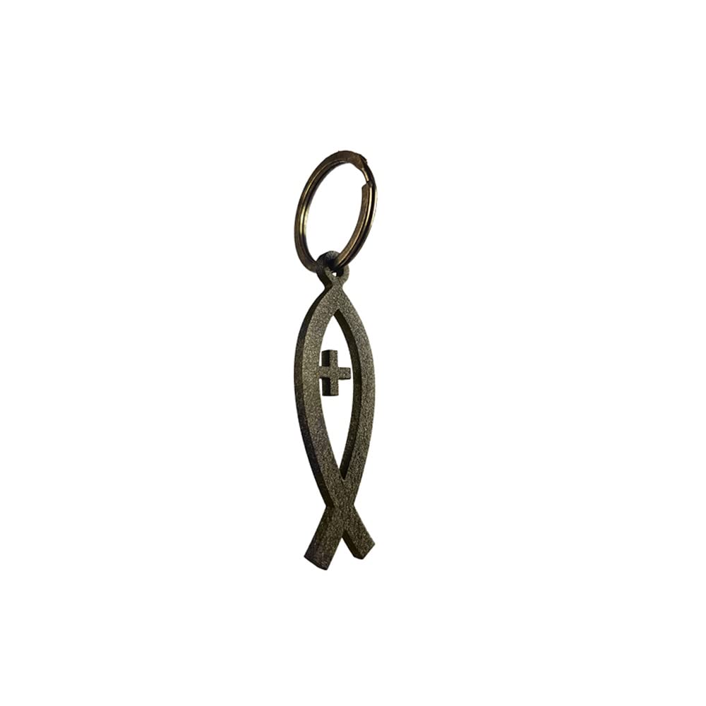 Avisa Stainless steel key chain - 'Ichthys sign' (golden)