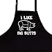 Nomsum Durable Cotton-Blend Cooking Apron for Men - Funny Gag Present & Practical Dad Gear with Wide Coverage and Adjustable Straps for Baking, Grilling - I Like Big Butts Apron