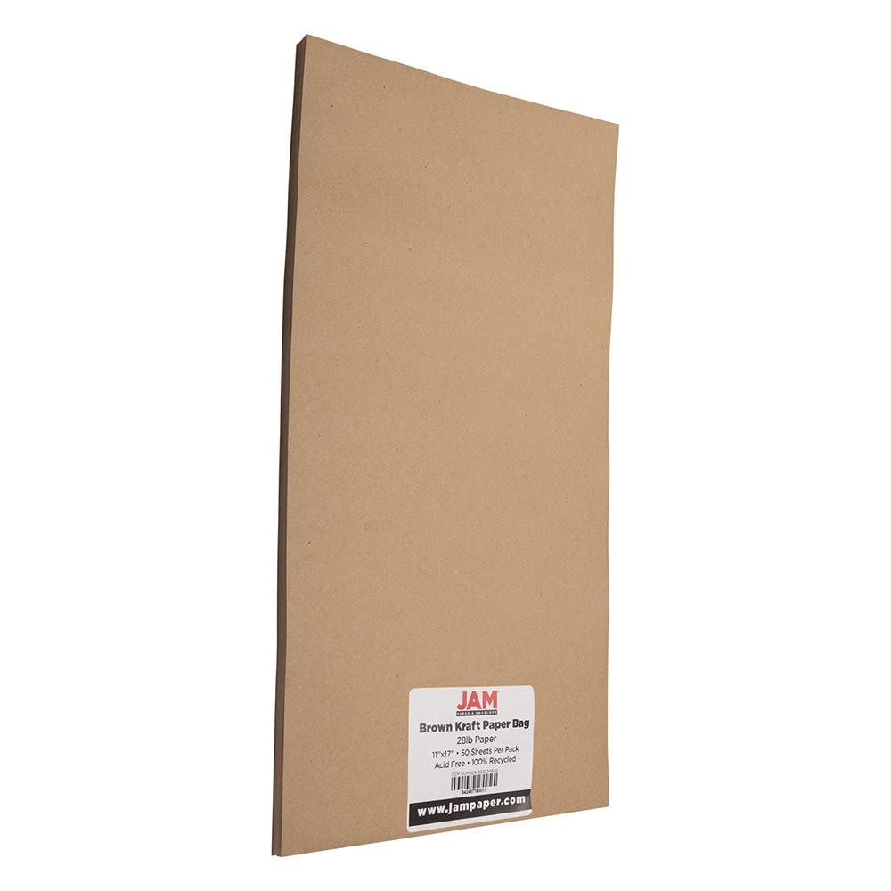 JAM PAPER Matte Paper - 105gsm - 279.4 x 431.8 mm - Brown Kraft - 50 Sheets/Pack