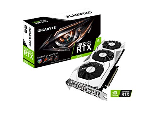 GIGABYTE GeForce RTX 2070 GAMING OC WHITE 8G Graphics Card, 3x WINDFORCE Fans, 8GB 256-Bit GDDR6, GV-N2070GAMINGOC WHITE-8GC Video Card (Renewed)