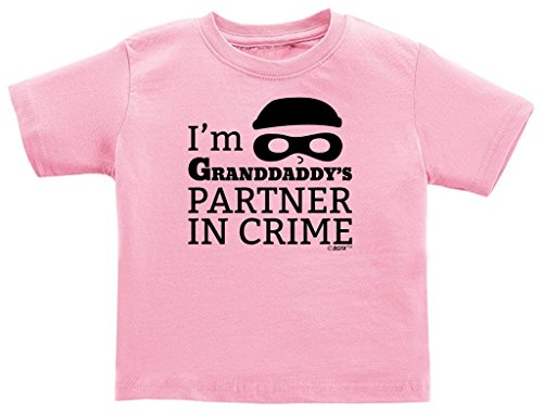 Newborn Grandpa Gift I'm Granddaddy's Partner in Crime Infant T-Shirt 12 Months Pink