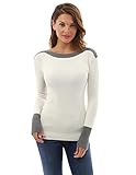 PattyBoutik Women's Boat Neck Drop Shoulder Sweater