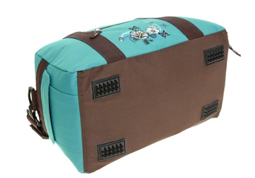 ELEPHANT Sporttasche Schulsporttasche 47 cm mit Schuhfach Schulsport Tasche Flower BUTTERFLY TÜRKIS