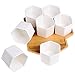 Set of 7 Hexagon Shaped Ceramic Succulent Planters Cactus Flower Pots, Geometric Plant Pots with Bamboo Tray