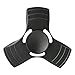 Tri-Fidget Hand Finger Spinner Metal Toy Time Killer for ADD, ADHD, Anxiety, and Autism Adult Children (Black-Aluminum)