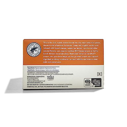 365 BY WHOLE FOODS MARKET, ORGANIC ORANGE VANILLA CRÈME ROOIBOS HERBAL TEA, CAFFEINE FREE, 40 COUNT