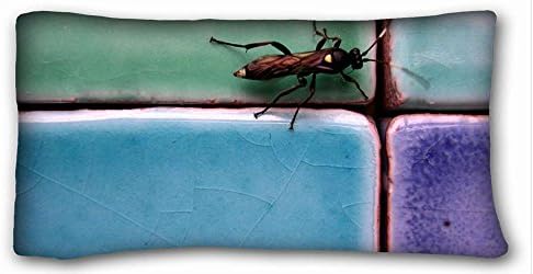 Soft Pillow Case Cover ( Animals beetle cockroach tile ) Pillow Cushion Case Cover One Sides Printed 20x36 Inches suitable for King-bed
