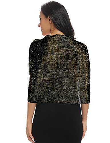 Shawls and Wraps Black/Gold - Thumbnail 5
